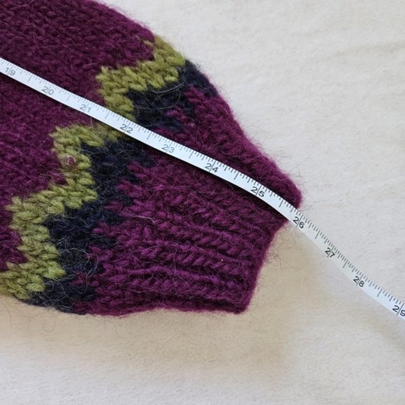 Fair Isle handmade crewneck long sleeve wool sweater women's size M/L - Picture 12 of 16